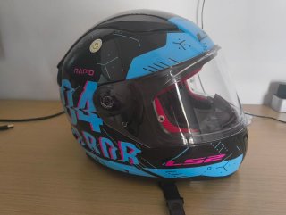 Casco Moto LS2 Rapid Azul y Negro
