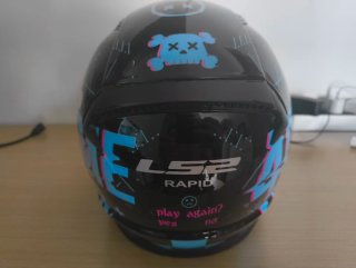 Casco Moto LS2 Rapid Azul y Negro