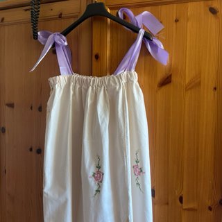 Abito in cotone ricamato, punto croce e