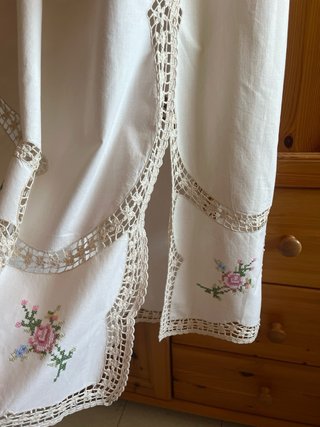 Abito in cotone ricamato, punto croce e