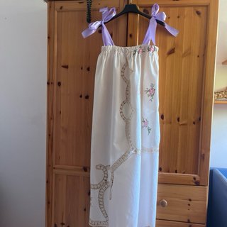 Abito in cotone ricamato, punto croce e