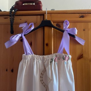 Abito in cotone ricamato, punto croce e