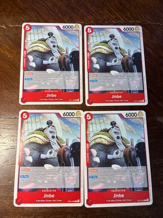 4x Jinbe ST31-002 Cartas One Piece