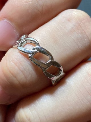 Anillo Acero Cadena Talla 18