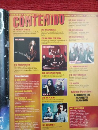 Cartel/Marilyn M /Aerosmith y Revista Metal Hammer