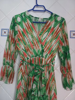 Vestido largo plisado