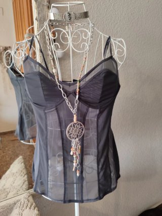 Corpiño Zara gris de malla