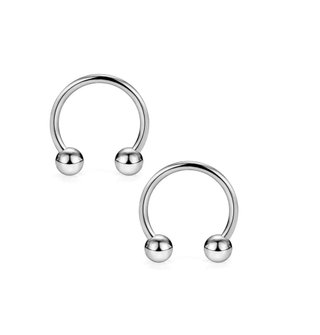 2 piercings de titanio con forma herradura Hélix