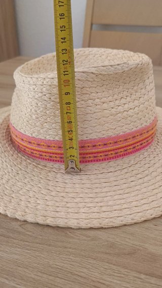 Berretto in rafia donna beige e rosa