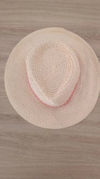 Berretto in rafia donna beige e rosa