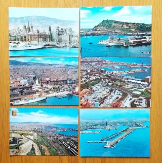 6 Postales Puerto de Barcelona 2