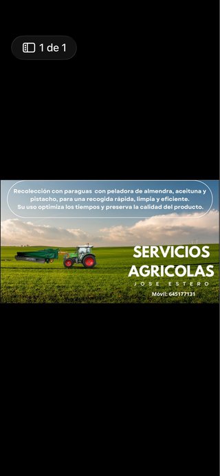 Servicio agrícola paraguas recolector