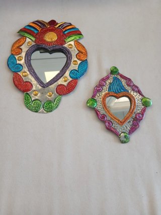 Dúo de Espejos Corazón Decorativos