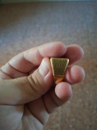 Anello Uomo Rettangolare Nero Oro