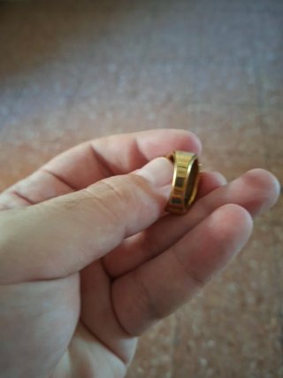 Anello Uomo Rettangolare Nero Oro