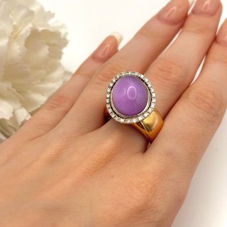Anillo oro 18kt con gema y diamantes