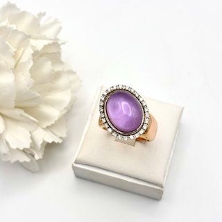 Anillo oro 18kt con gema y diamantes