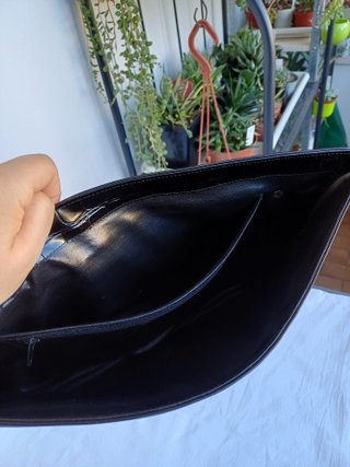 Borsa pelle nera vintage effetto coccodrillo