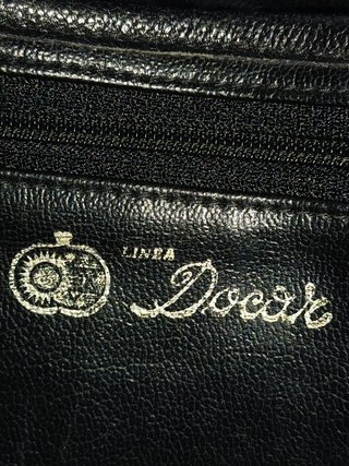 Borsa pelle nera vintage effetto coccodrillo