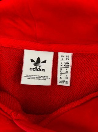 Sudadera Adidas Originals Roja Capucha Talla XS