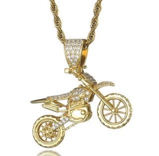 Collar Moto Motocross Chapado en Oro