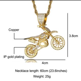 Collar Moto Motocross Chapado en Oro
