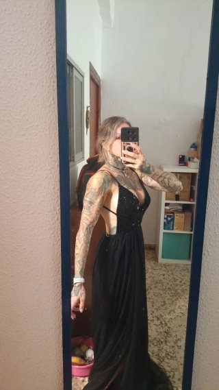 Vestido de fiesta lentejuelas negro