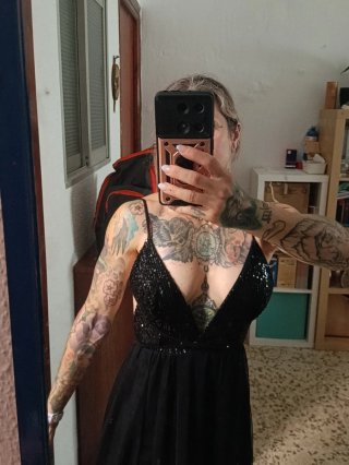 Vestido de fiesta lentejuelas negro