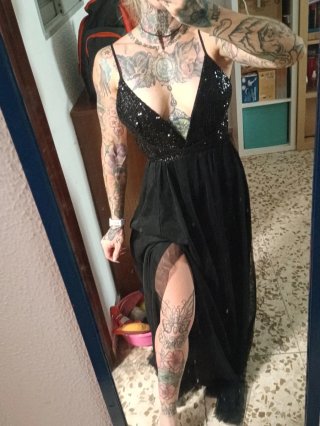 Vestido de fiesta lentejuelas negro