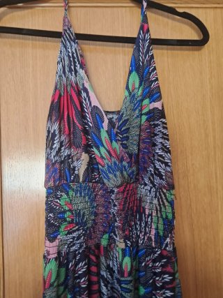 Vestido largo estampado multicolor