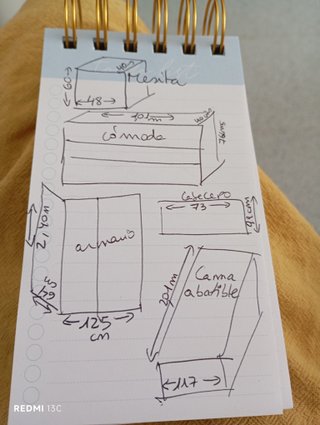 Armario, cama abatible, cabecero, mesita, cómoda