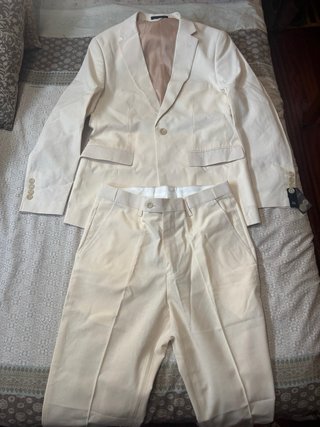 Traje de lino hombre beige