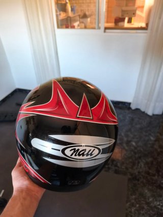 Casco Moto Nau N30 Talla M Negro/Rojo