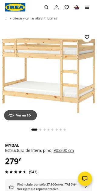 Litera Ikea MYDAL Madera