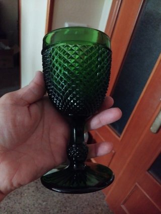 Copa de cristal verde Picos Bicos Portugal