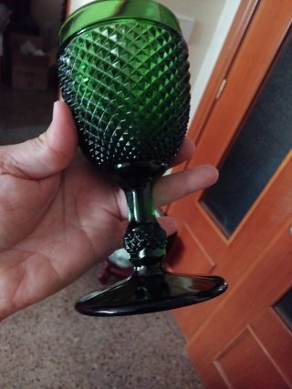 Copa de cristal verde Picos Bicos Portugal