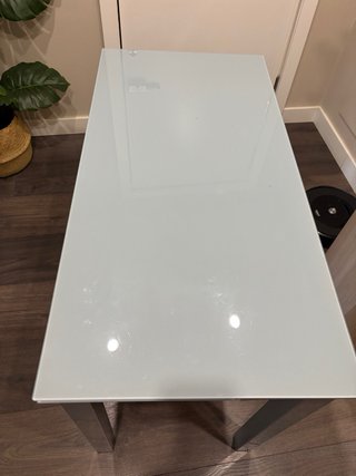 Mesa de cocina cristal y metal