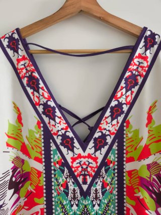 Abito etnico multicolore taglia unica