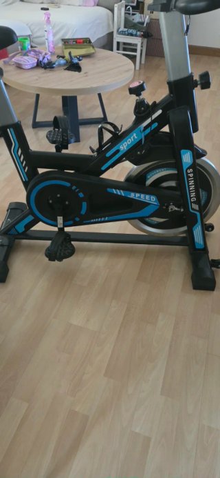 Bicicleta de Spinning Negra y Azul