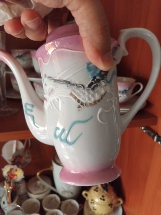 Juego de café porcelana japonés dragón