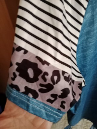 Camiseta señora azul con corazones XXL talla 50