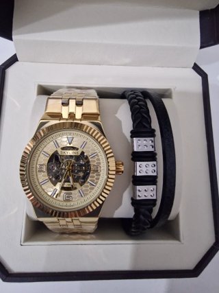 Reloj SKYLINE Automático + Pulsera Negra