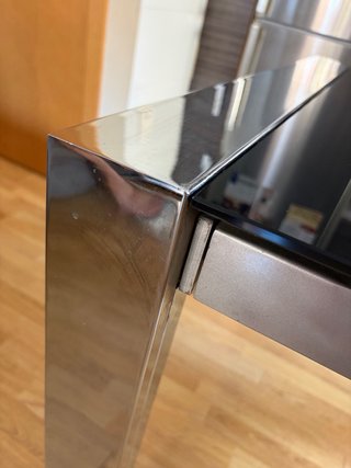 Mesa extensible cristal y metal 1.3m