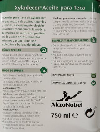 2 botes Aceite Teca Incoloro 750ml Xyladecor