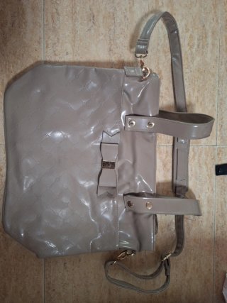 Bolso Maternal Beige Estampado Lazos