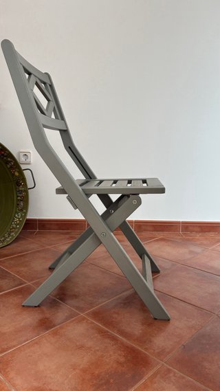 4 Sillas Bondholmen Ikea Plegables Madera Gris.