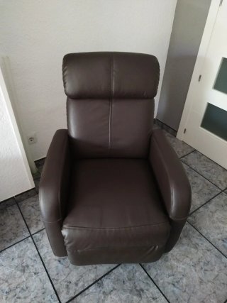 Sillón reclinable polipiel marrón