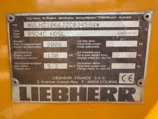 Excavadora de cadenas Liebherr R924 HDSL