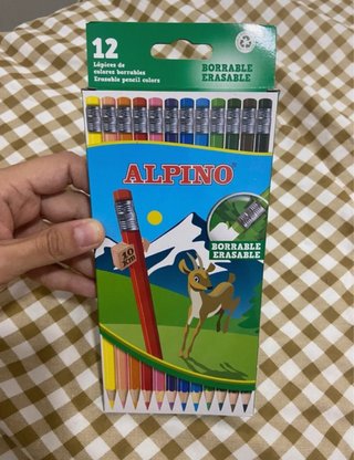 Lápices Alpino Borrables 12 Colores