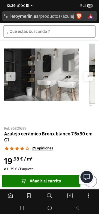 Azulejos blancos para pared